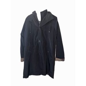 Gallery NY Coat Women's Coat Water Resistant Hooded Jacket In Black, Size M